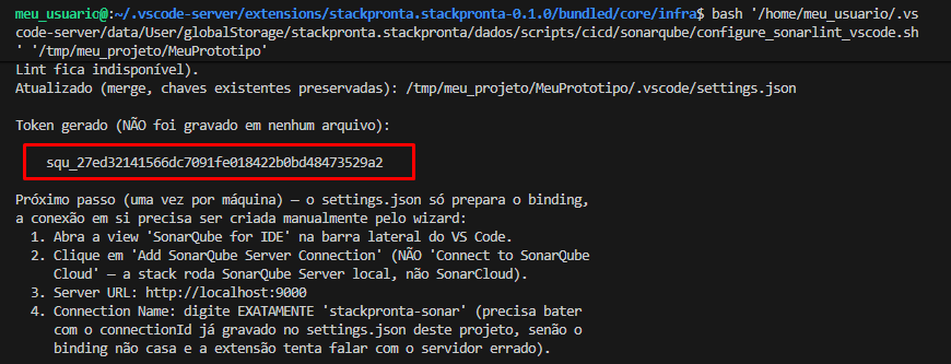 Token do SonarQube